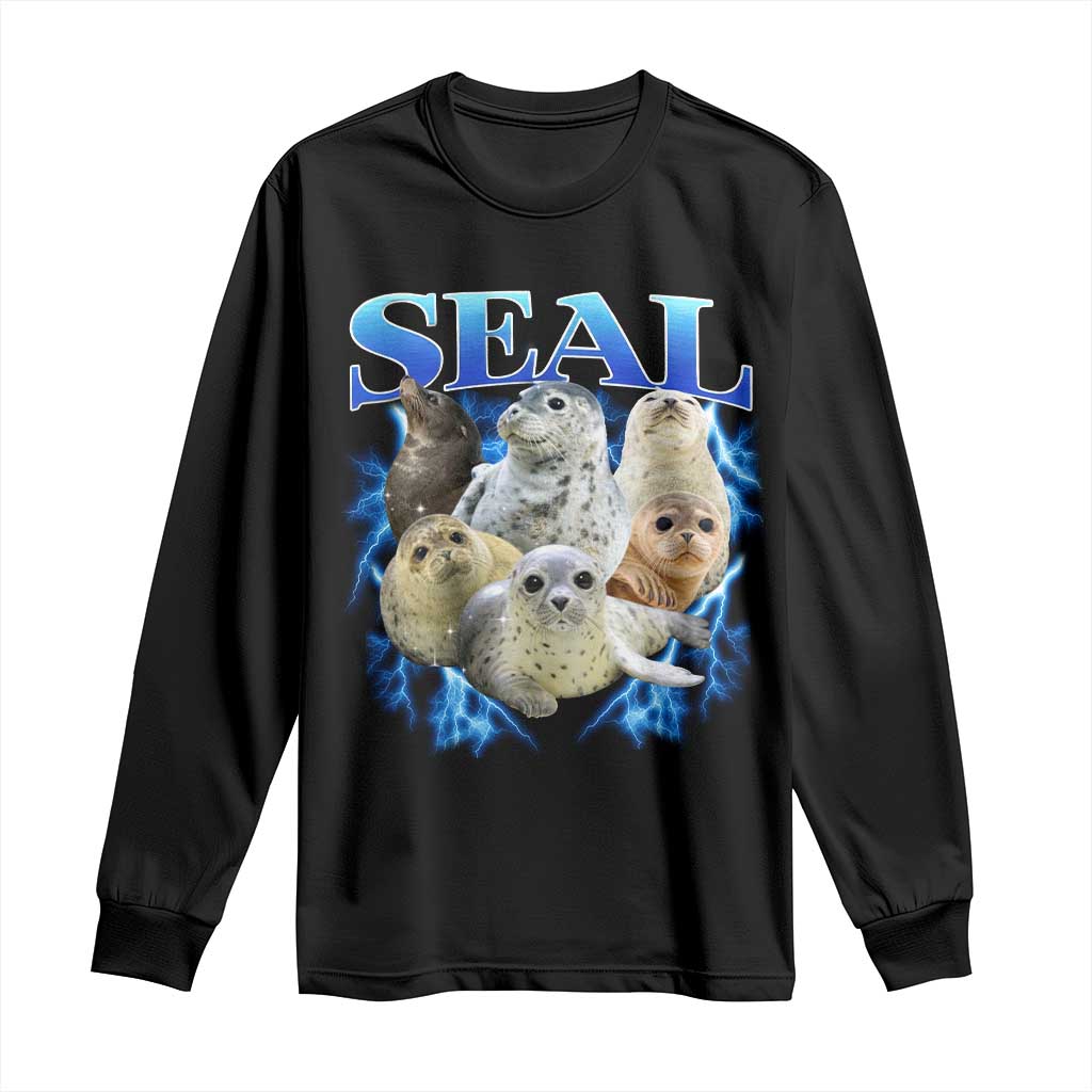 Baby Seals Long Sleeve Shirt Retro Sea Dog Bootleg Vintage Graphic 90s TS10 Black Print Your Wear