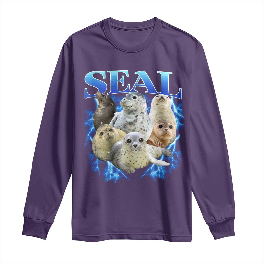 Baby Seals Long Sleeve Shirt Retro Sea Dog Bootleg Vintage Graphic 90s TS10 Purple Print Your Wear