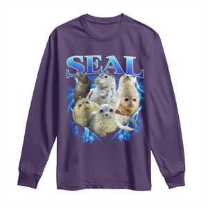Baby Seals Long Sleeve Shirt Retro Sea Dog Bootleg Vintage Graphic 90s TS10 Purple Print Your Wear