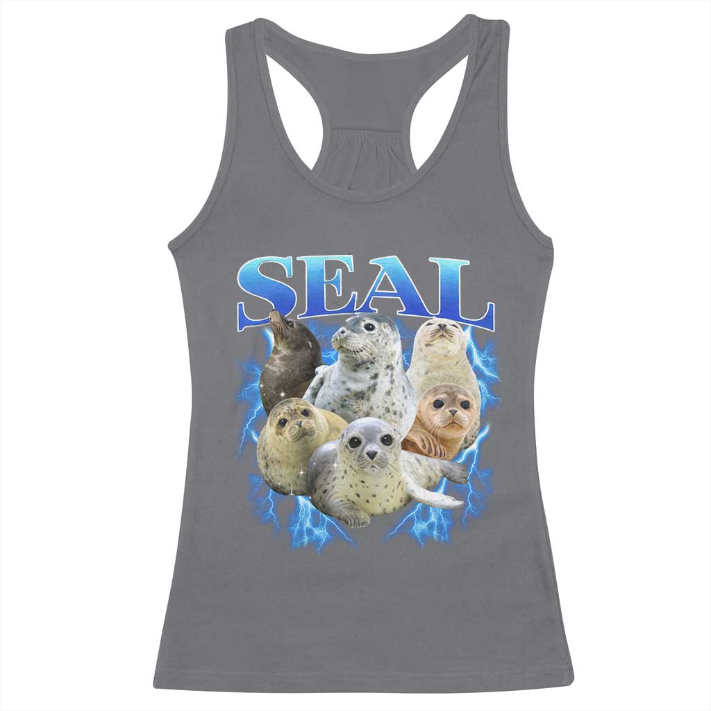 Baby Seals Racerback Tank Top Retro Sea Dog Bootleg Vintage Graphic 90s TS10 Charcoal Print Your Wear