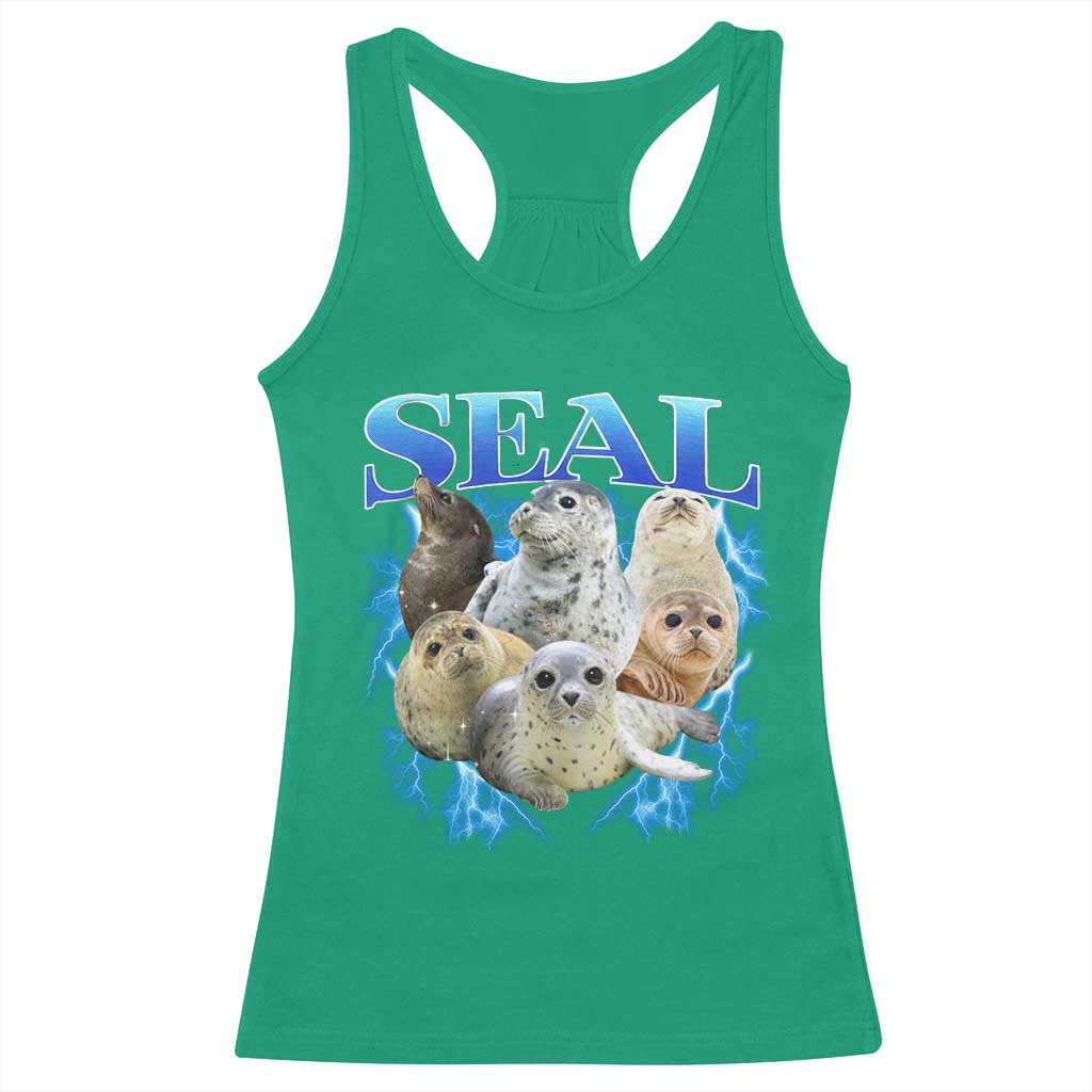 Baby Seals Racerback Tank Top Retro Sea Dog Bootleg Vintage Graphic 90s TS10 Irish Green Print Your Wear
