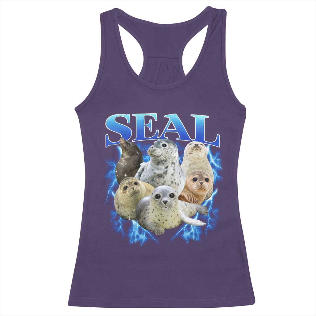 Baby Seals Racerback Tank Top Retro Sea Dog Bootleg Vintage Graphic 90s TS10 Purple Print Your Wear