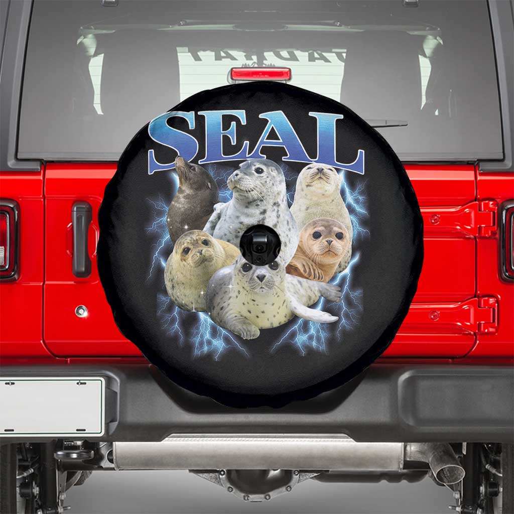 Baby Seals Spare Tire Cover Retro Sea Dog Bootleg Vintage Graphic 90s TS10 Black Print Your Wear