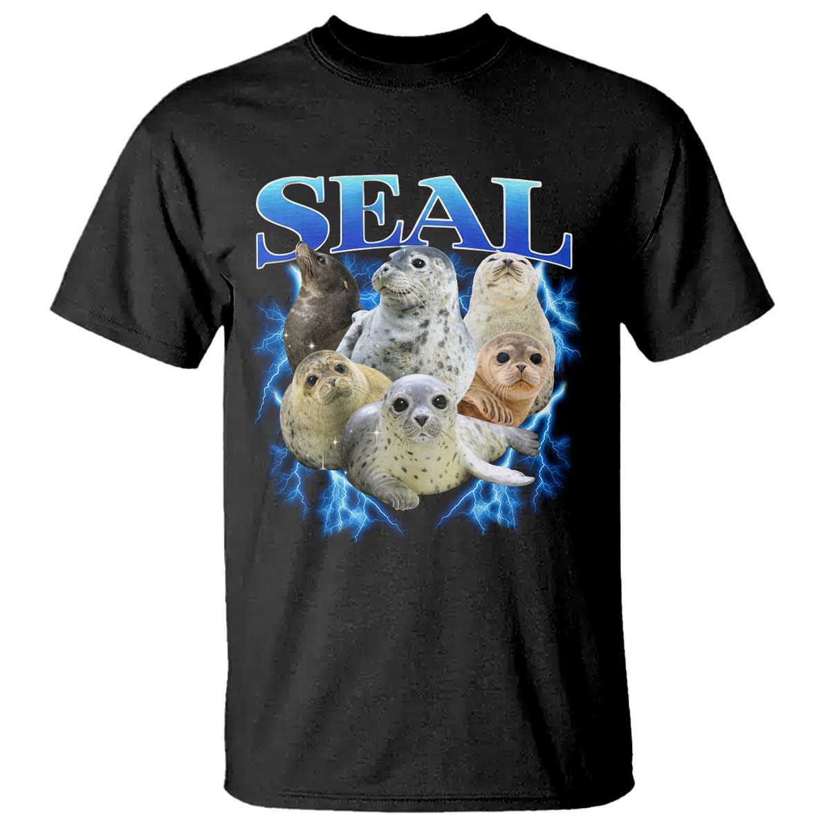 Baby Seals T Shirt Retro Sea Dog Bootleg Vintage Graphic 90s TS10 Black Print Your Wear
