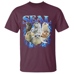 Baby Seals T Shirt Retro Sea Dog Bootleg Vintage Graphic 90s TS10 Maroon Print Your Wear