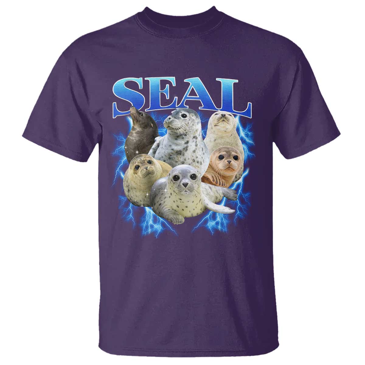 Baby Seals T Shirt Retro Sea Dog Bootleg Vintage Graphic 90s TS10 Purple Print Your Wear