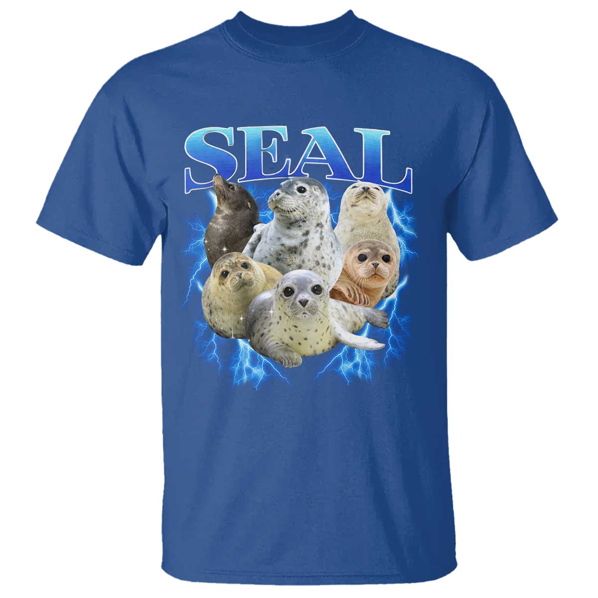 Baby Seals T Shirt Retro Sea Dog Bootleg Vintage Graphic 90s TS10 Royal Blue Print Your Wear