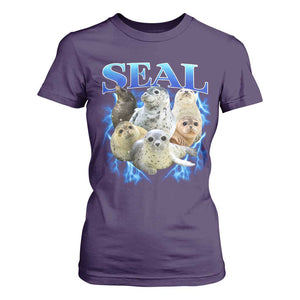 Baby Seals T Shirt For Women Retro Sea Dog Bootleg Vintage Graphic 90s TS10 Purple Print Your Wear