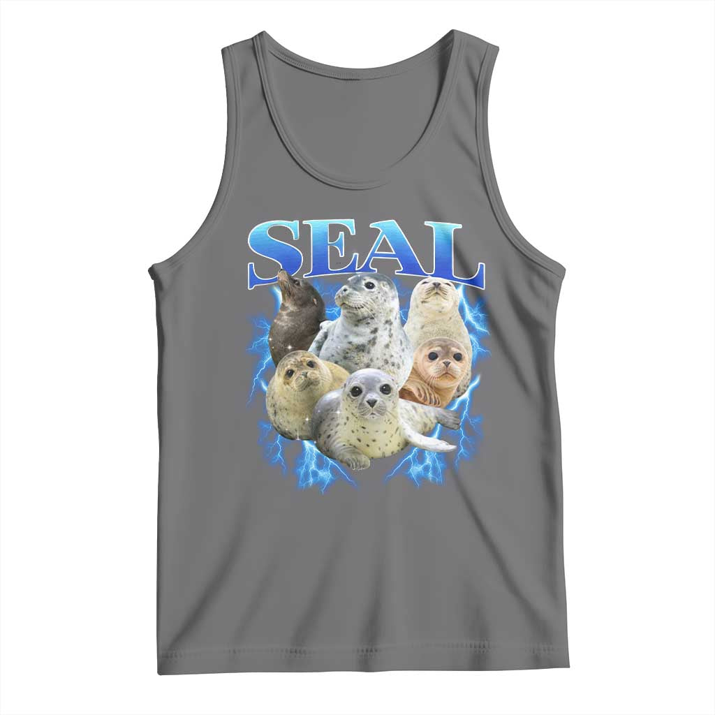 Baby Seals Tank Top Retro Sea Dog Bootleg Vintage Graphic 90s TS10 Black Heather Print Your Wear