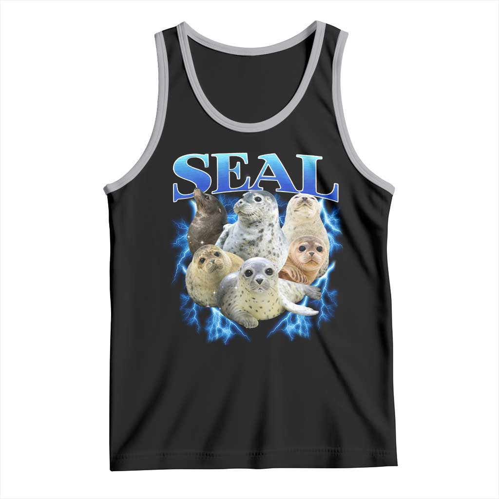 Baby Seals Tank Top Retro Sea Dog Bootleg Vintage Graphic 90s TS10 Black Athletic Heather Print Your Wear