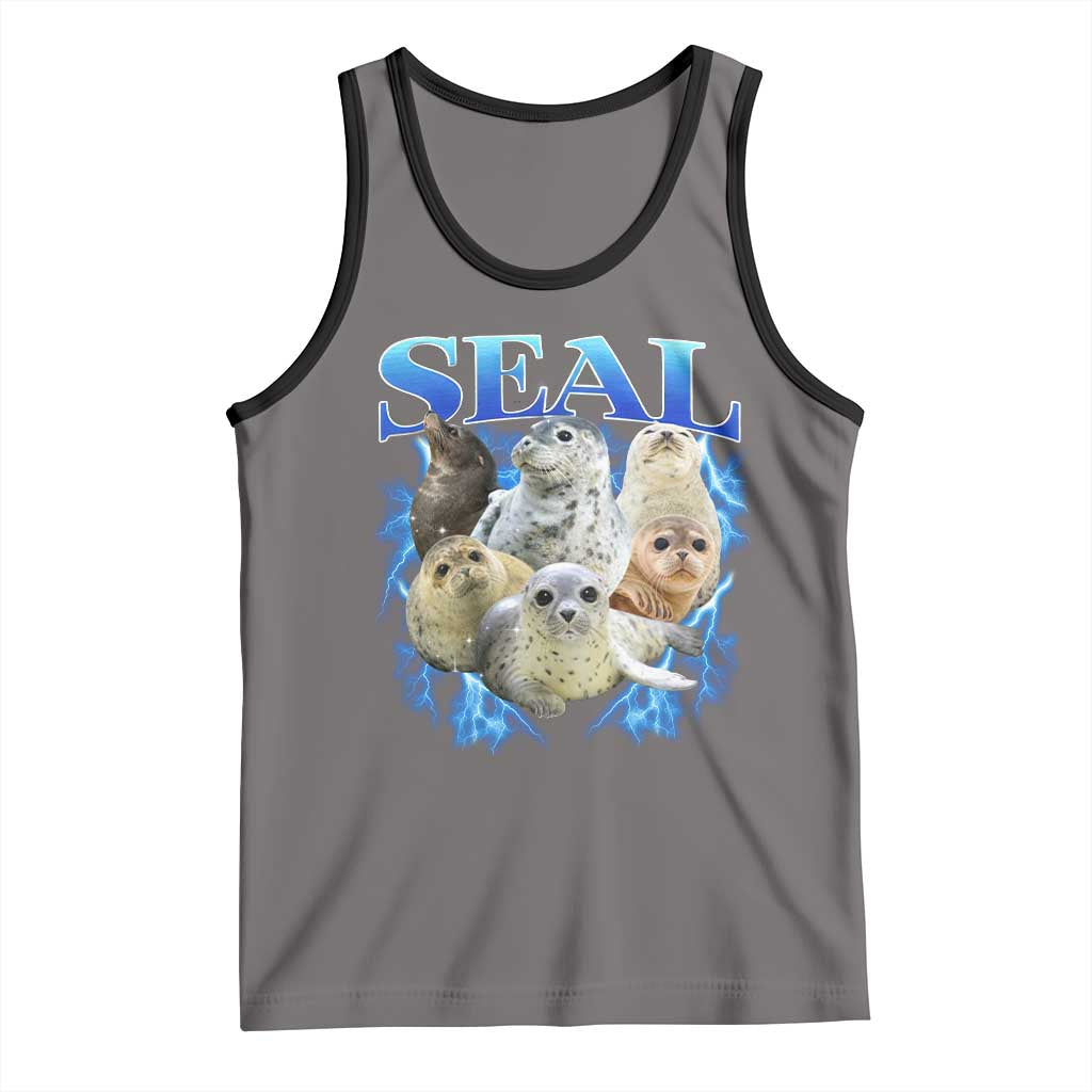 Baby Seals Tank Top Retro Sea Dog Bootleg Vintage Graphic 90s TS10 Deep Heather Black Print Your Wear