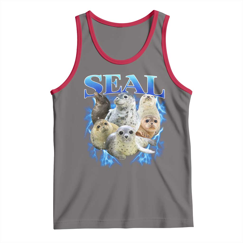 Baby Seals Tank Top Retro Sea Dog Bootleg Vintage Graphic 90s TS10 Deep Heather Red Print Your Wear