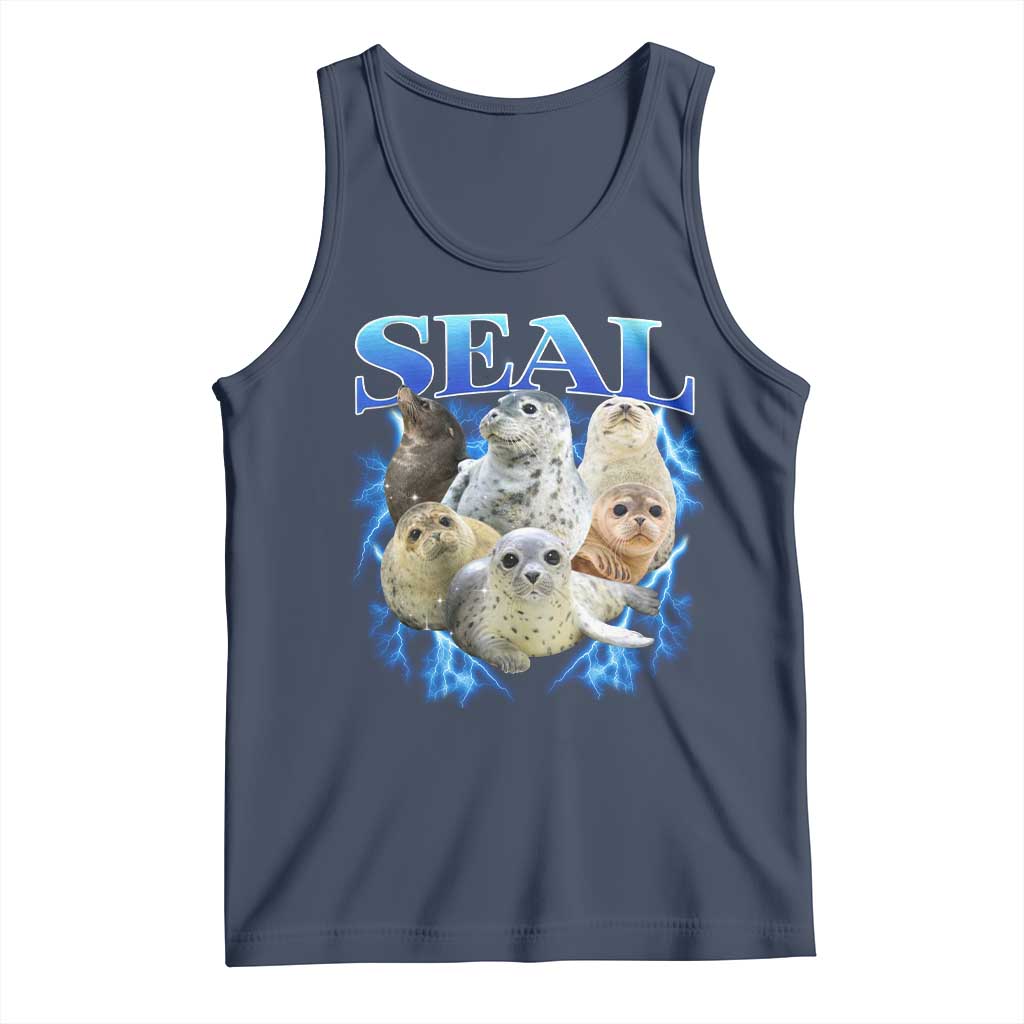 Baby Seals Tank Top Retro Sea Dog Bootleg Vintage Graphic 90s TS10 Navy Print Your Wear