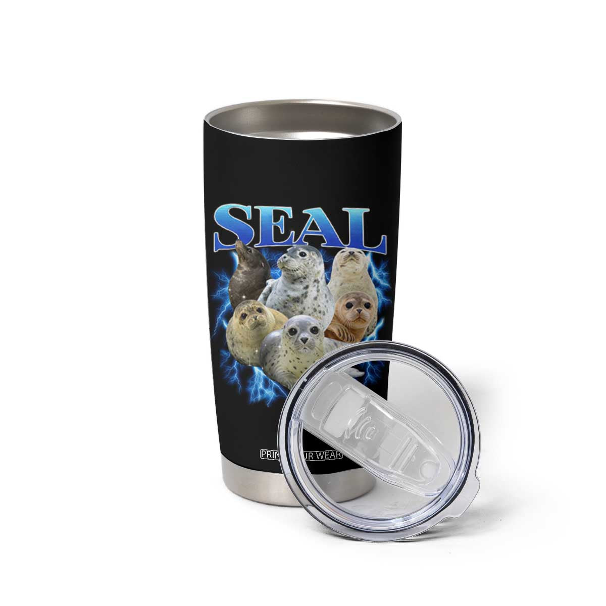 Baby Seals Tumbler Cup Retro Sea Dog Bootleg Vintage Graphic 90s TS10 Print Your Wear