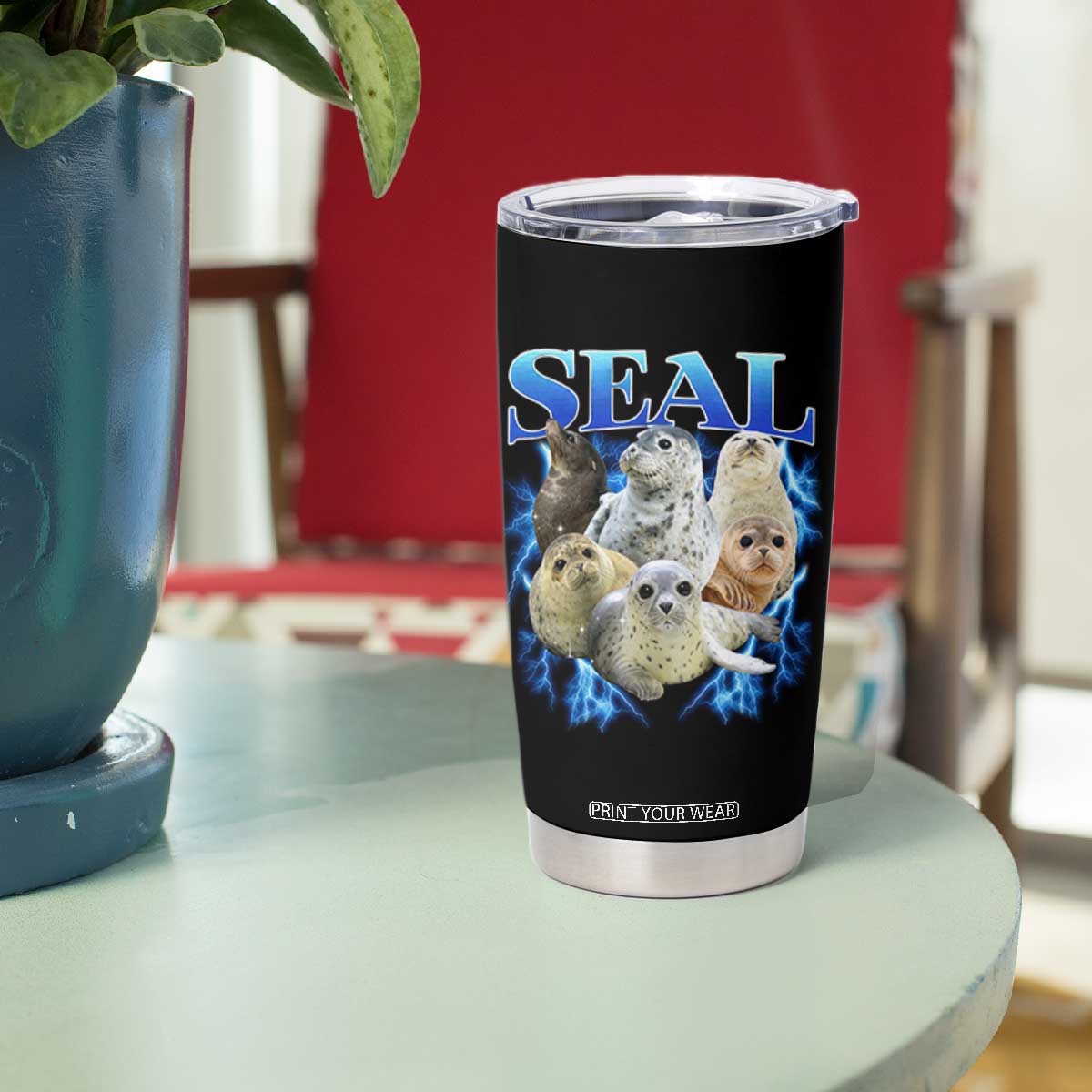 Baby Seals Tumbler Cup Retro Sea Dog Bootleg Vintage Graphic 90s TS10 Print Your Wear