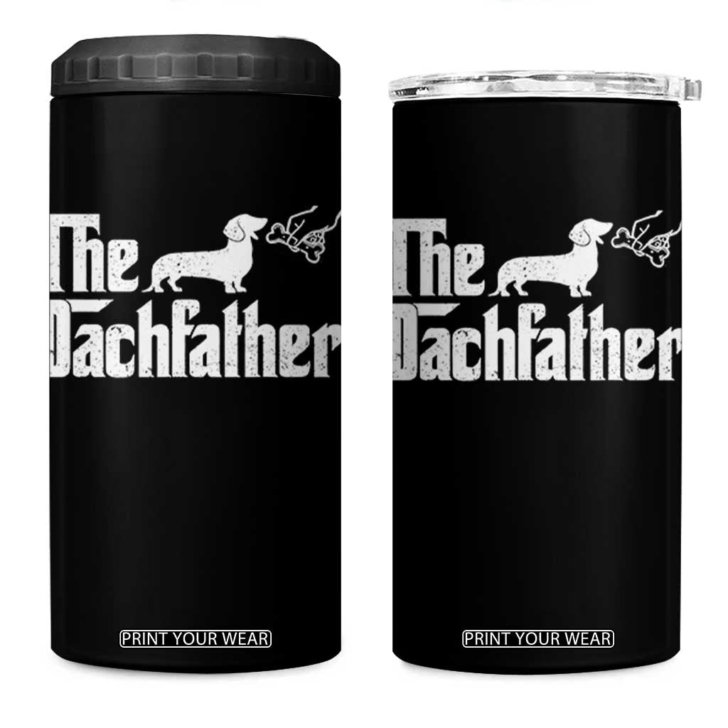 Funny Wiener Dog Dad 4 in 1 Can Cooler Tumbler The Dachshund Fathers Day Gifts For Dog Lovers TS10 One Size: 16 oz Black Print Your Wear