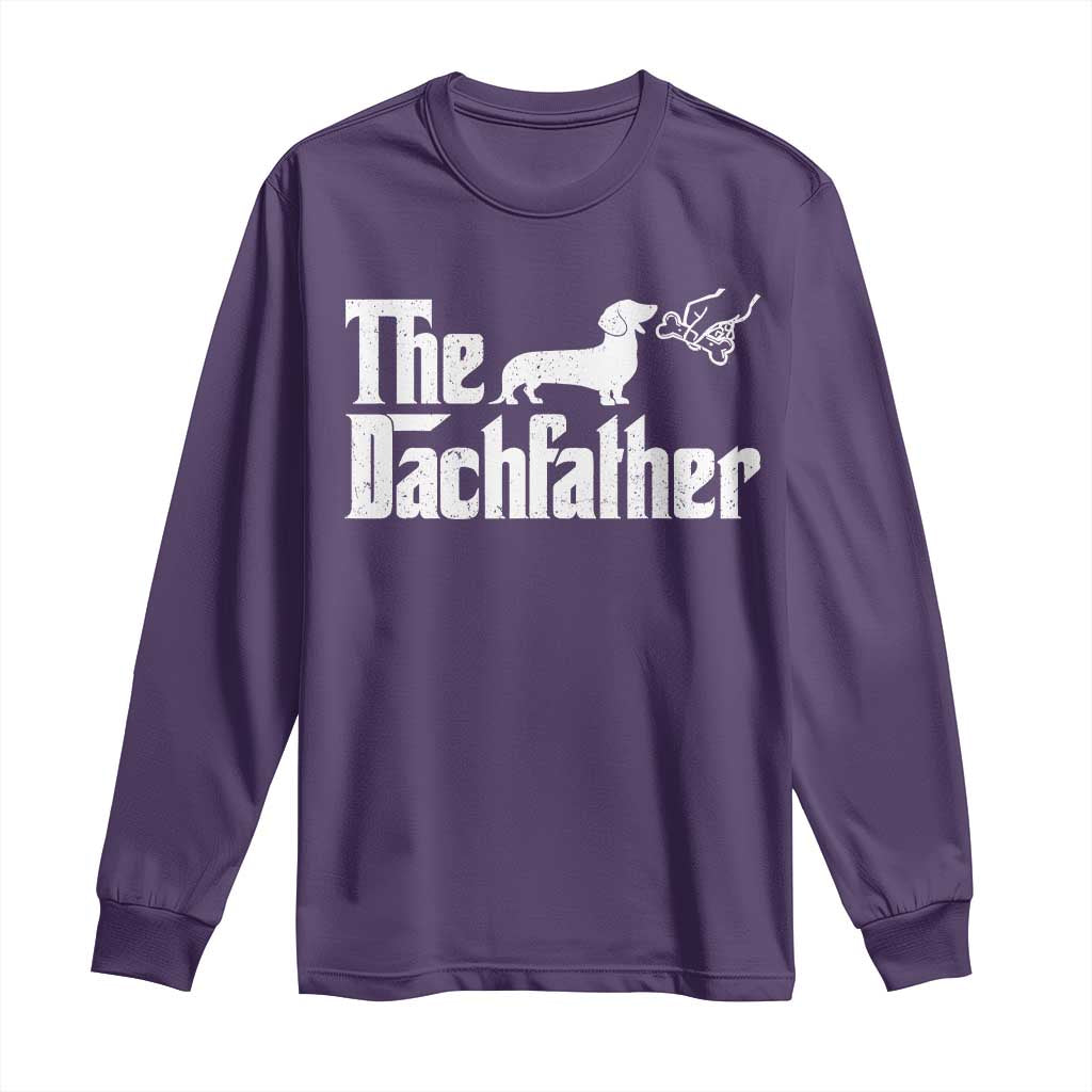 Funny Wiener Dog Dad Long Sleeve Shirt The Dachshund Fathers Day Gifts For Dog Lovers TS10 Purple Print Your Wear
