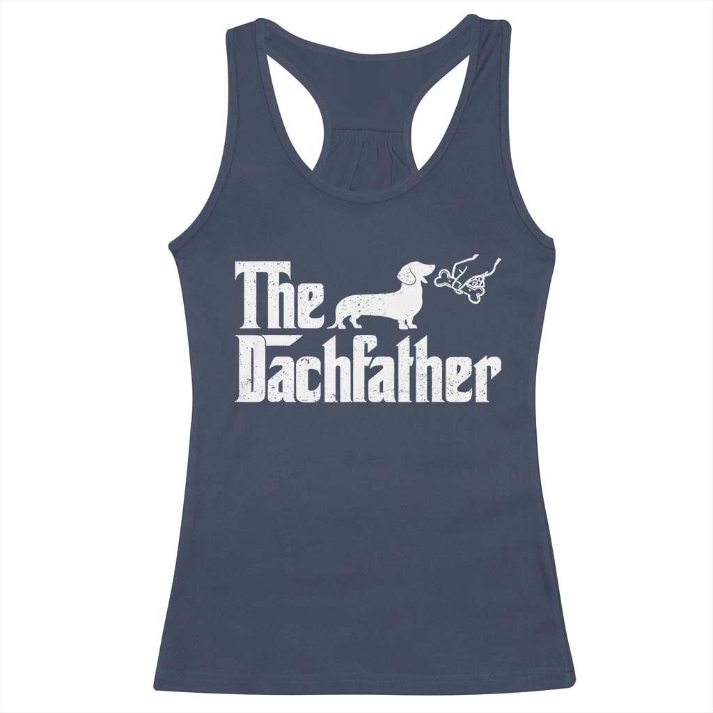 Funny Wiener Dog Dad Racerback Tank Top The Dachshund Fathers Day Gifts For Dog Lovers TS10 Navy Print Your Wear