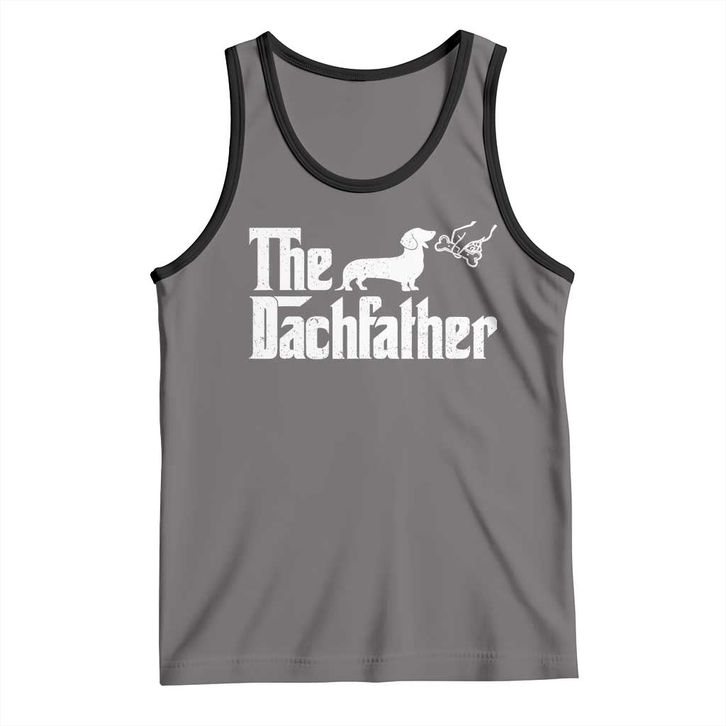 Funny Wiener Dog Dad Tank Top The Dachshund Fathers Day Gifts For Dog Lovers TS10 Deep Heather Black Print Your Wear