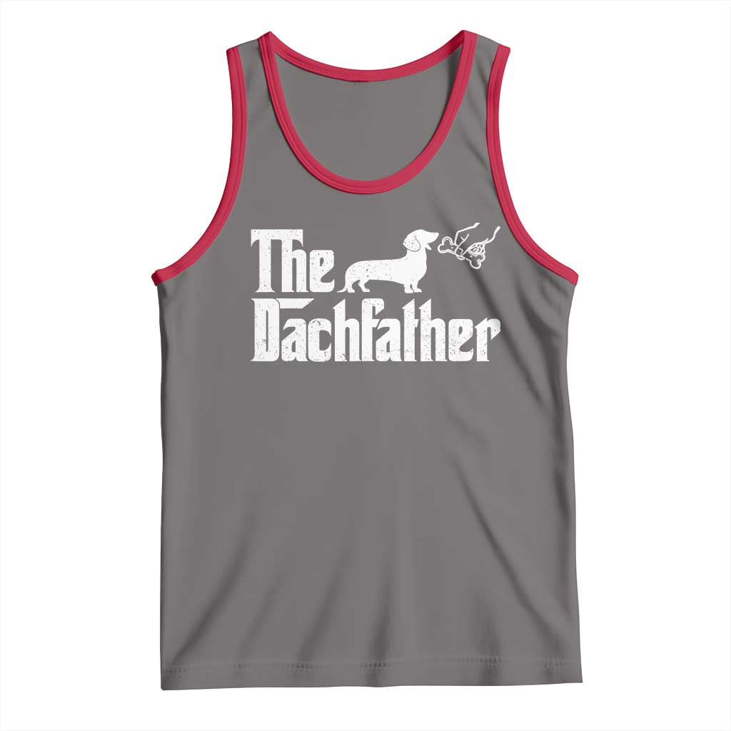Funny Wiener Dog Dad Tank Top The Dachshund Fathers Day Gifts For Dog Lovers TS10 Deep Heather Red Print Your Wear
