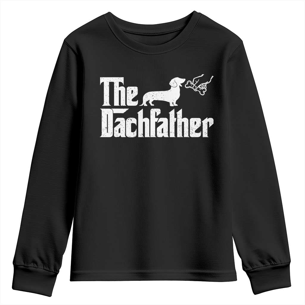 Funny Wiener Dog Dad Youth Sweatshirt The Dachshund Fathers Day Gifts For Dog Lovers TS10 Black Print Your Wear