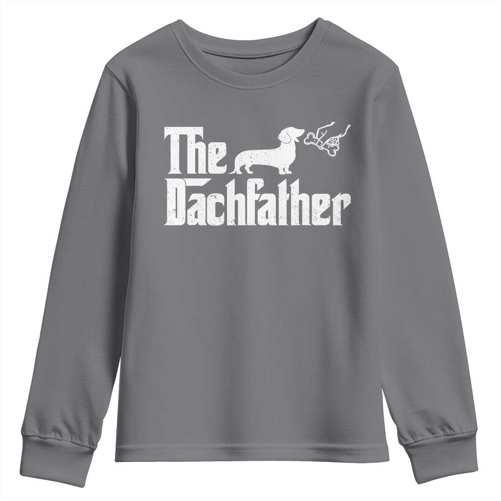 Funny Wiener Dog Dad Youth Sweatshirt The Dachshund Fathers Day Gifts For Dog Lovers TS10 Charcoal Print Your Wear