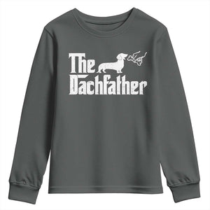Funny Wiener Dog Dad Youth Sweatshirt The Dachshund Fathers Day Gifts For Dog Lovers TS10 Dark Heather Print Your Wear