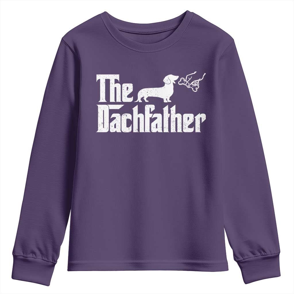 Funny Wiener Dog Dad Youth Sweatshirt The Dachshund Fathers Day Gifts For Dog Lovers TS10 Purple Print Your Wear