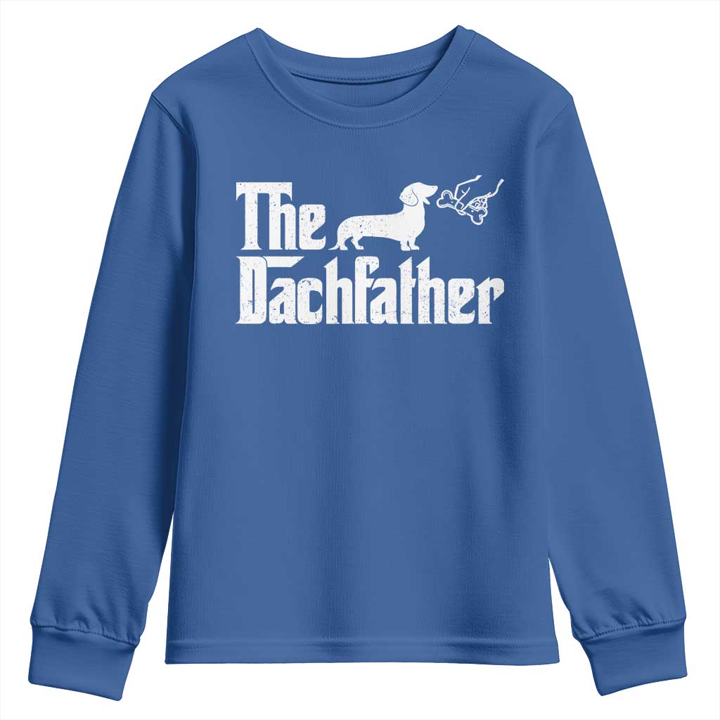 Funny Wiener Dog Dad Youth Sweatshirt The Dachshund Fathers Day Gifts For Dog Lovers TS10 Royal Blue Print Your Wear