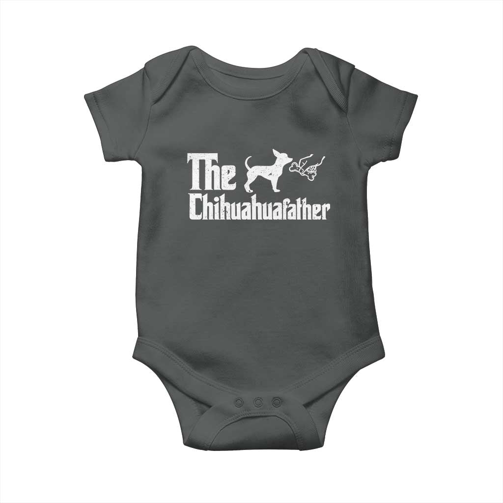 Chihuahua Dad Baby Onesie Fathers Day Gifts For Dog Lovers TS10 Dark Heather Print Your Wear