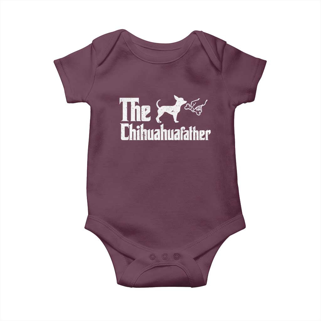 Chihuahua Dad Baby Onesie Fathers Day Gifts For Dog Lovers TS10 Maroon Print Your Wear