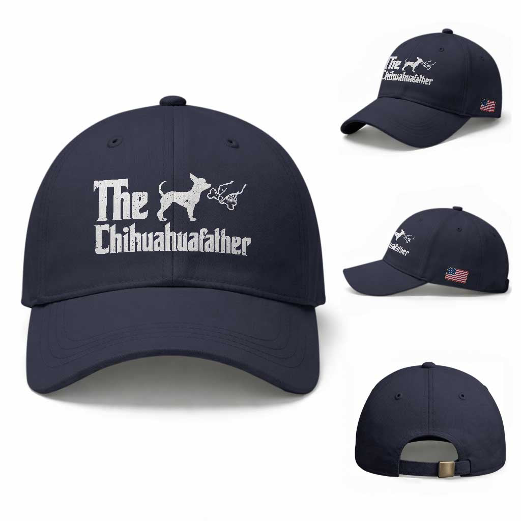 Chihuahua Dad Baseball Cap Fathers Day Gifts For Dog Lovers TS10 Baseball Cap Universal Fit Navy Print Your Wear