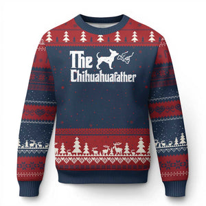 Chihuahua Dad Ugly Christmas Sweater Fathers Day Gifts For Dog Lovers TS10 Navy Red Print Your Wear