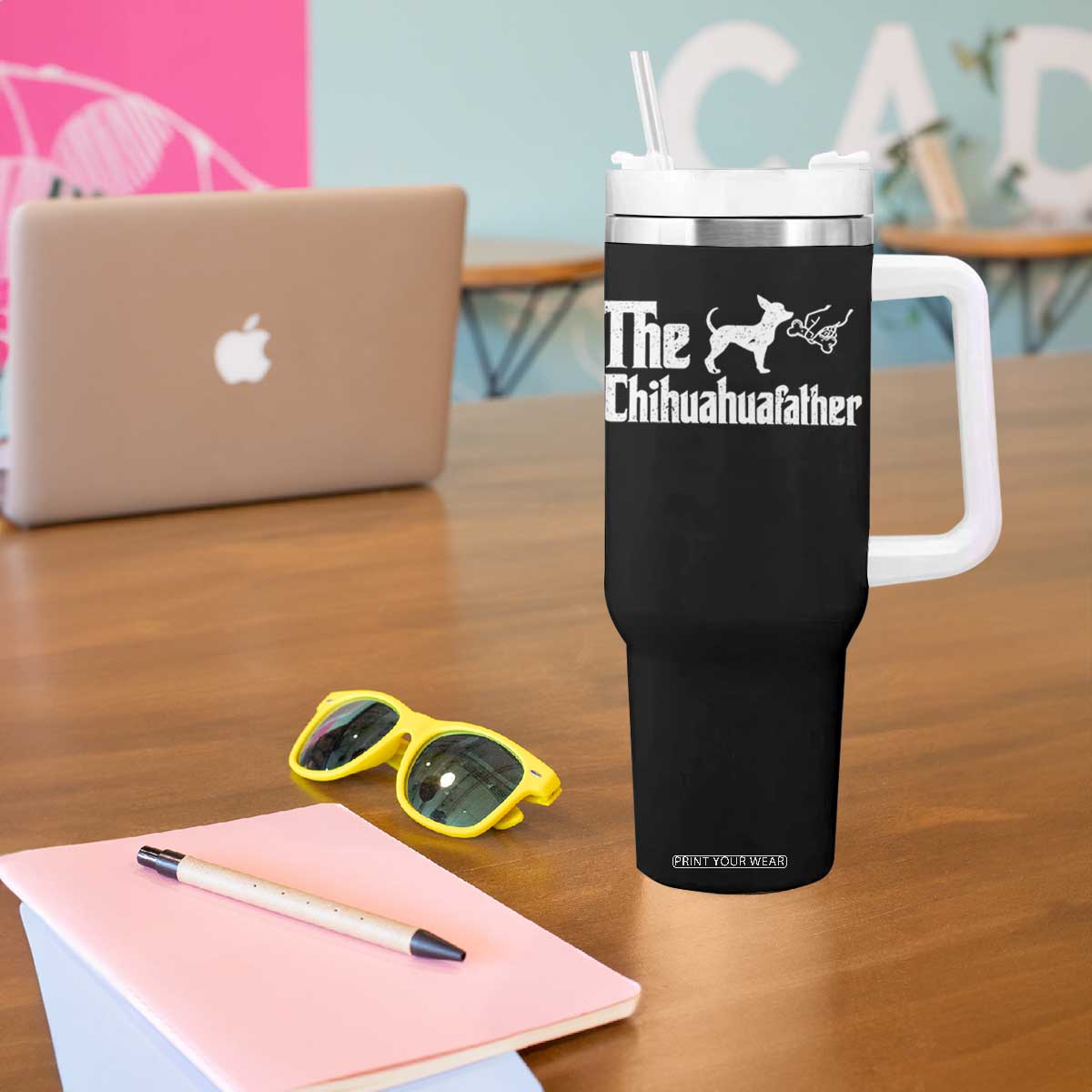 Chihuahua Dad Tumbler With Handle Fathers Day Gifts For Dog Lovers TS10 Print Your Wear