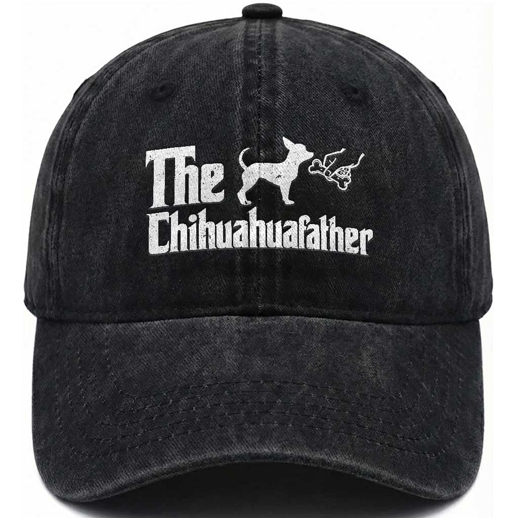 Chihuahua Dad Washed Cotton Baseball Cap Fathers Day Gifts For Dog Lovers TS10 Print Your Wear