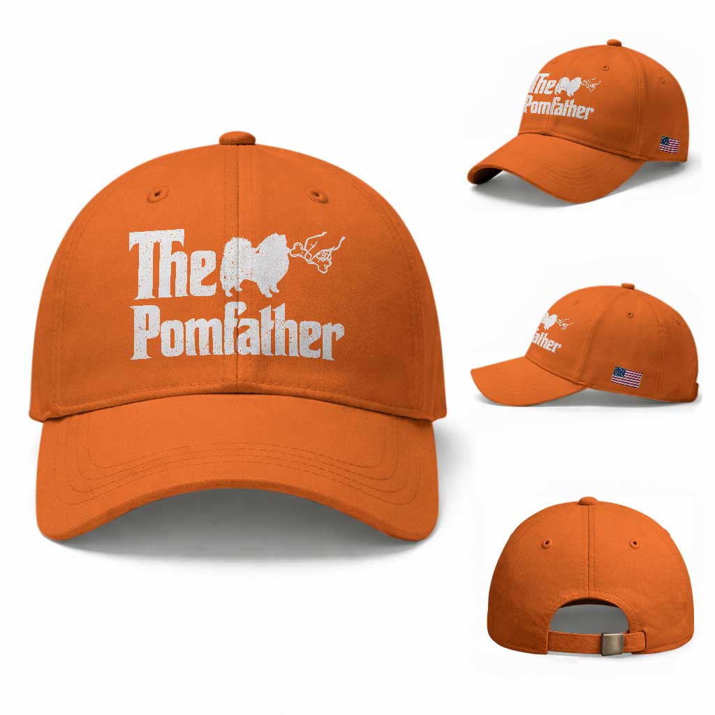 Pomeranian Dad Baseball Cap The Pom Father Fathers Day Gifts For Dog Lovers TS10 Baseball Cap Universal Fit Orange Print Your Wear