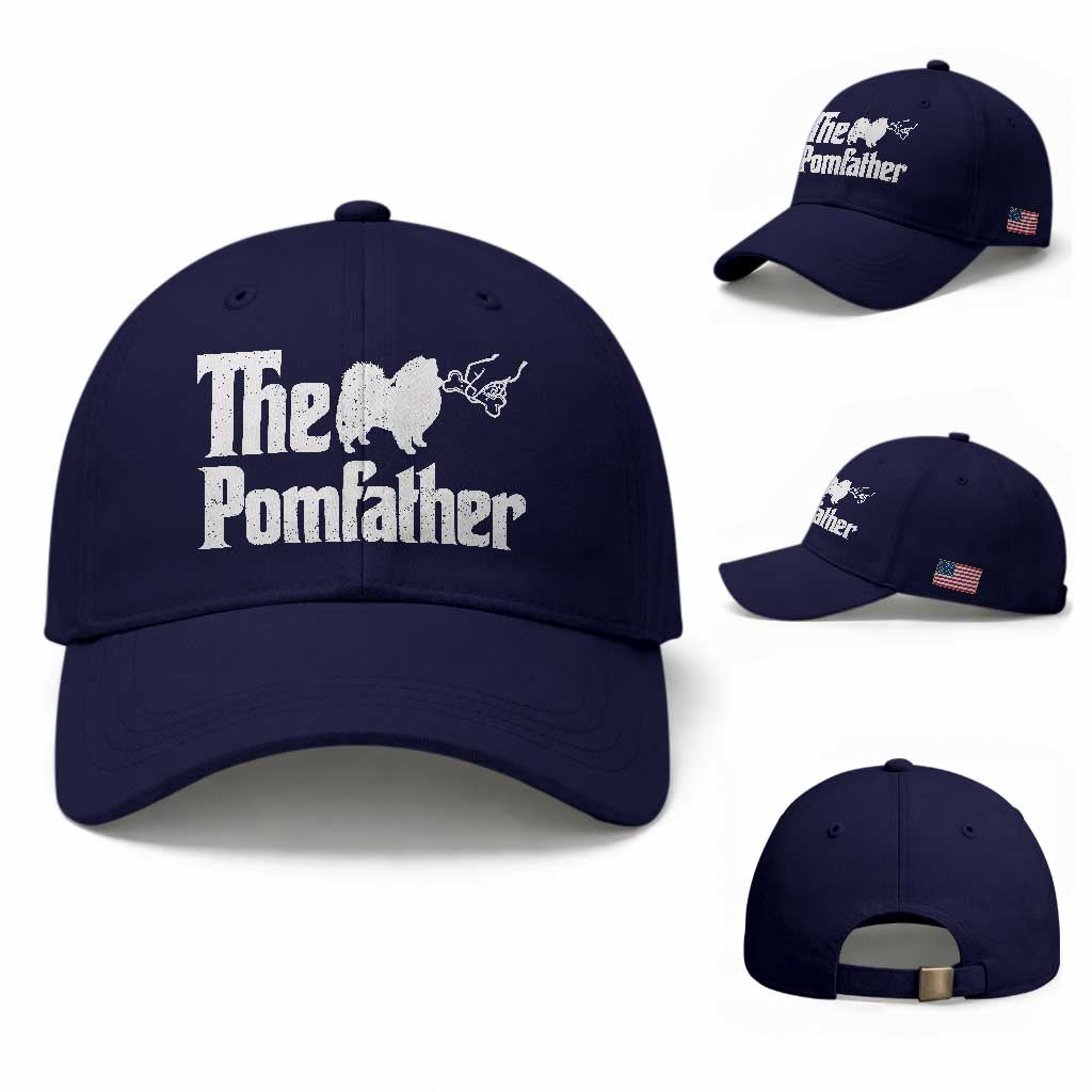 Pomeranian Dad Baseball Cap The Pom Father Fathers Day Gifts For Dog Lovers TS10 Baseball Cap Universal Fit Dark Blue Print Your Wear