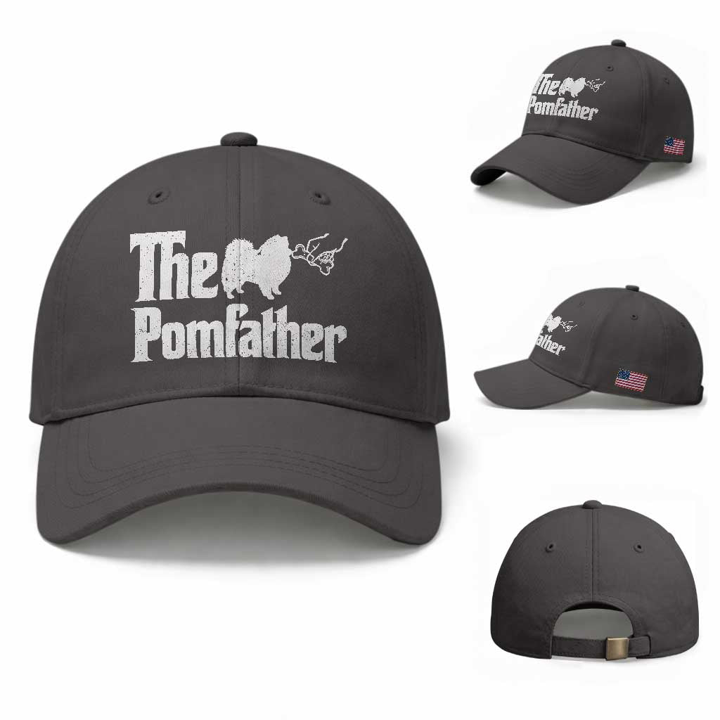 Pomeranian Dad Baseball Cap The Pom Father Fathers Day Gifts For Dog Lovers TS10 Baseball Cap Universal Fit Dark Gray Print Your Wear