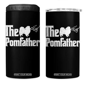 Pomeranian Dad 4 in 1 Can Cooler Tumbler The Pom Father Fathers Day Gifts For Dog Lovers TS10 One Size: 16 oz Black Print Your Wear