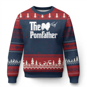 Pomeranian Dad Ugly Christmas Sweater The Pom Father Fathers Day Gifts For Dog Lovers TS10 Navy Red Print Your Wear