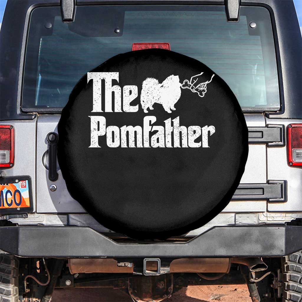 Pomeranian Dad Spare Tire Cover The Pom Father Fathers Day Gifts For Dog Lovers TS10 No hole Black Print Your Wear