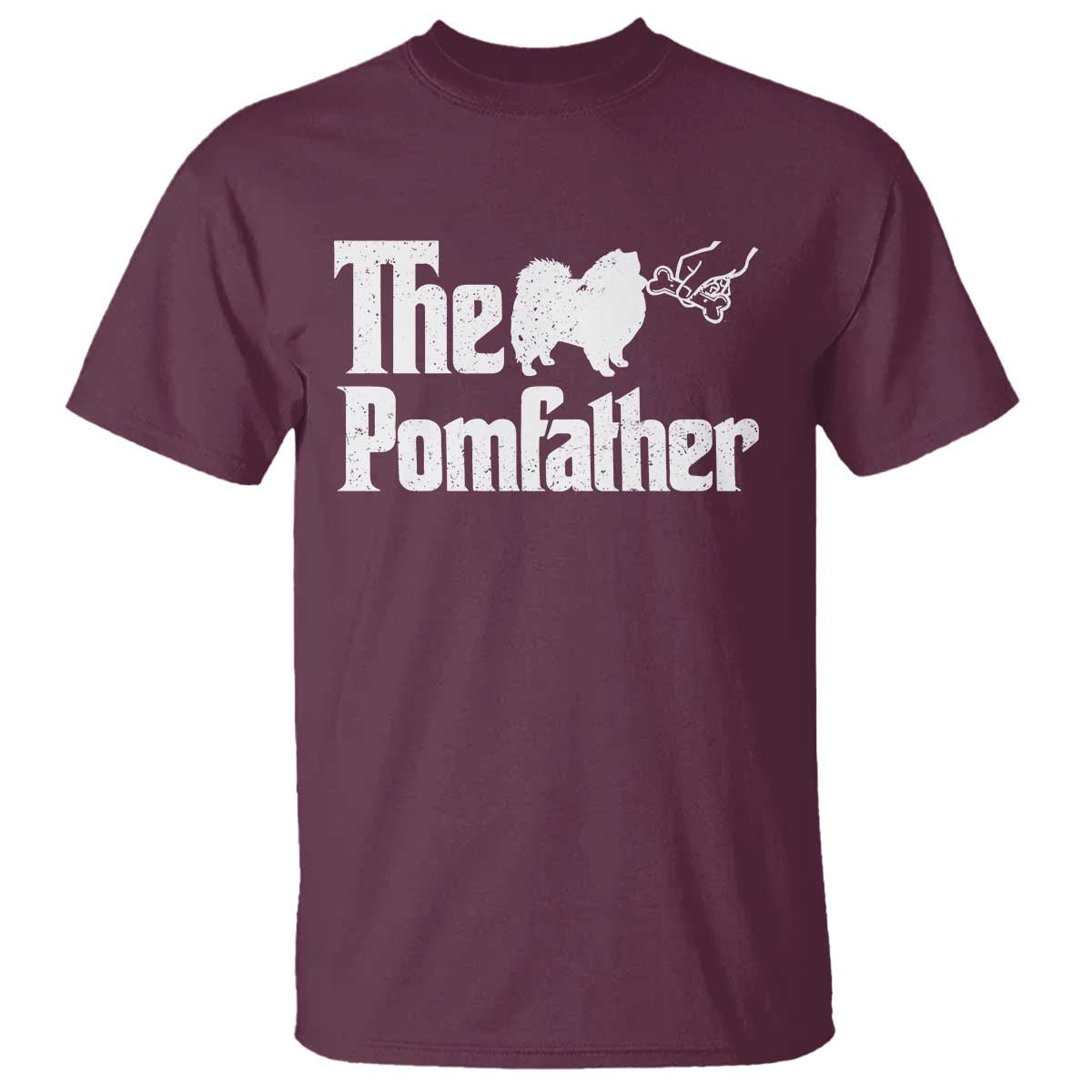 Pomeranian Dad T Shirt The Pom Father Fathers Day Gifts For Dog Lovers TS10 Maroon Print Your Wear
