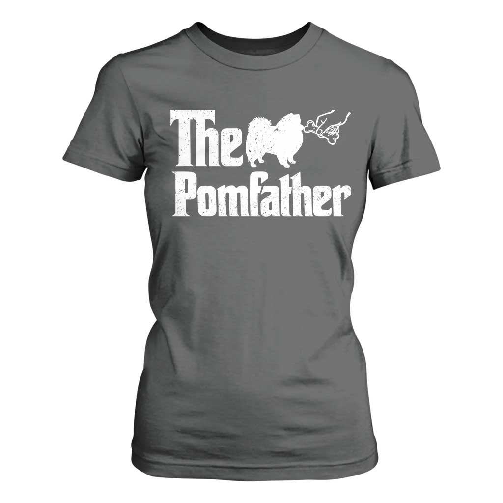 Pomeranian Dad T Shirt For Women The Pom Father Fathers Day Gifts For Dog Lovers TS10 Dark Heather Print Your Wear