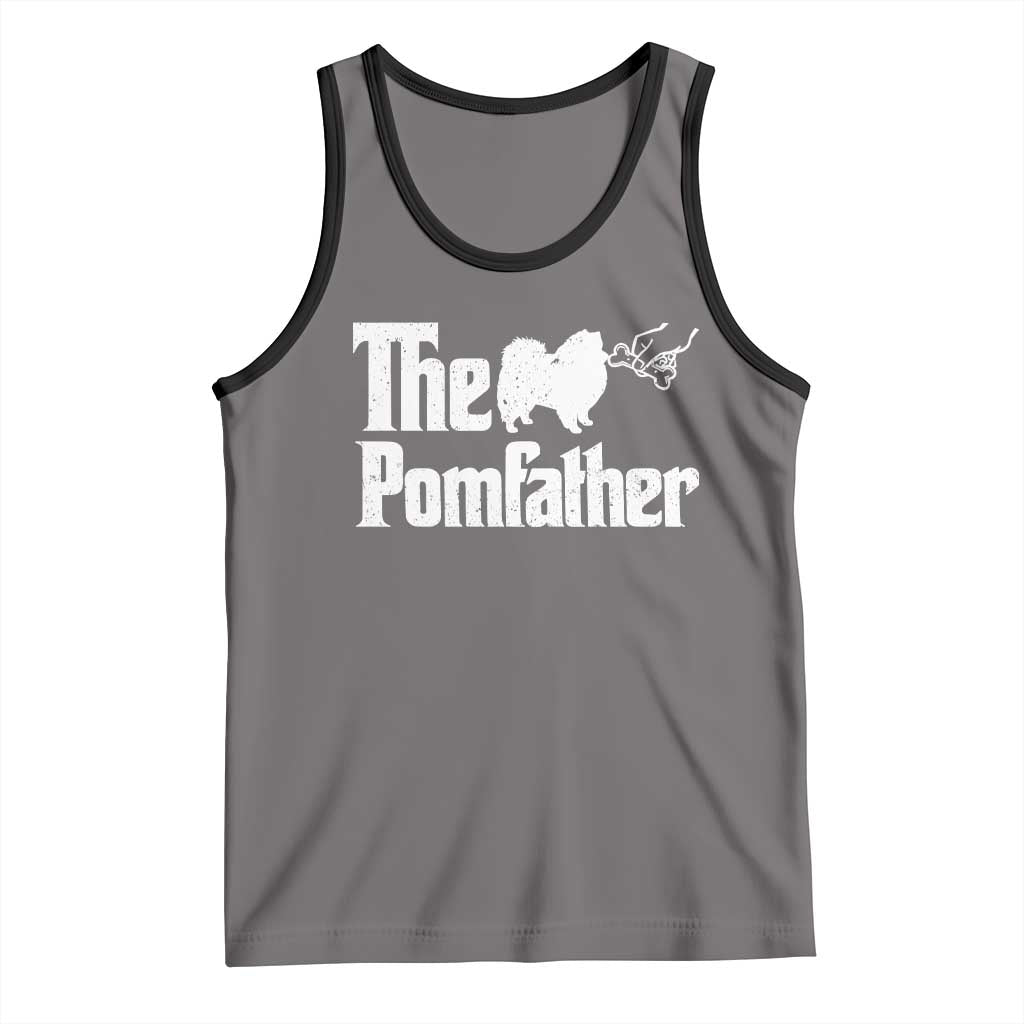 Pomeranian Dad Tank Top The Pom Father Fathers Day Gifts For Dog Lovers TS10 Deep Heather Black Print Your Wear