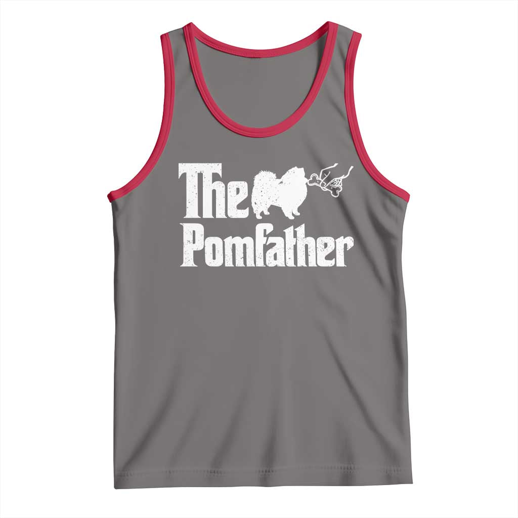 Pomeranian Dad Tank Top The Pom Father Fathers Day Gifts For Dog Lovers TS10 Deep Heather Red Print Your Wear