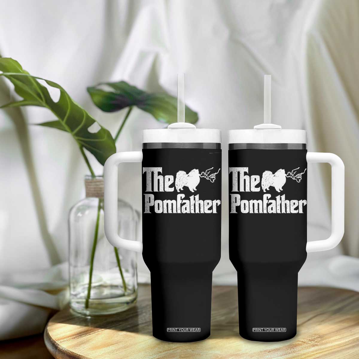 Pomeranian Dad Tumbler With Handle The Pom Father Fathers Day Gifts For Dog Lovers TS10 Print Your Wear