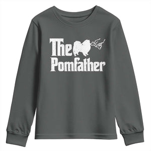 Pomeranian Dad Youth Sweatshirt The Pom Father Fathers Day Gifts For Dog Lovers TS10 Dark Heather Print Your Wear