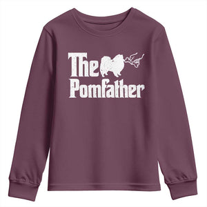 Pomeranian Dad Youth Sweatshirt The Pom Father Fathers Day Gifts For Dog Lovers TS10 Maroon Print Your Wear