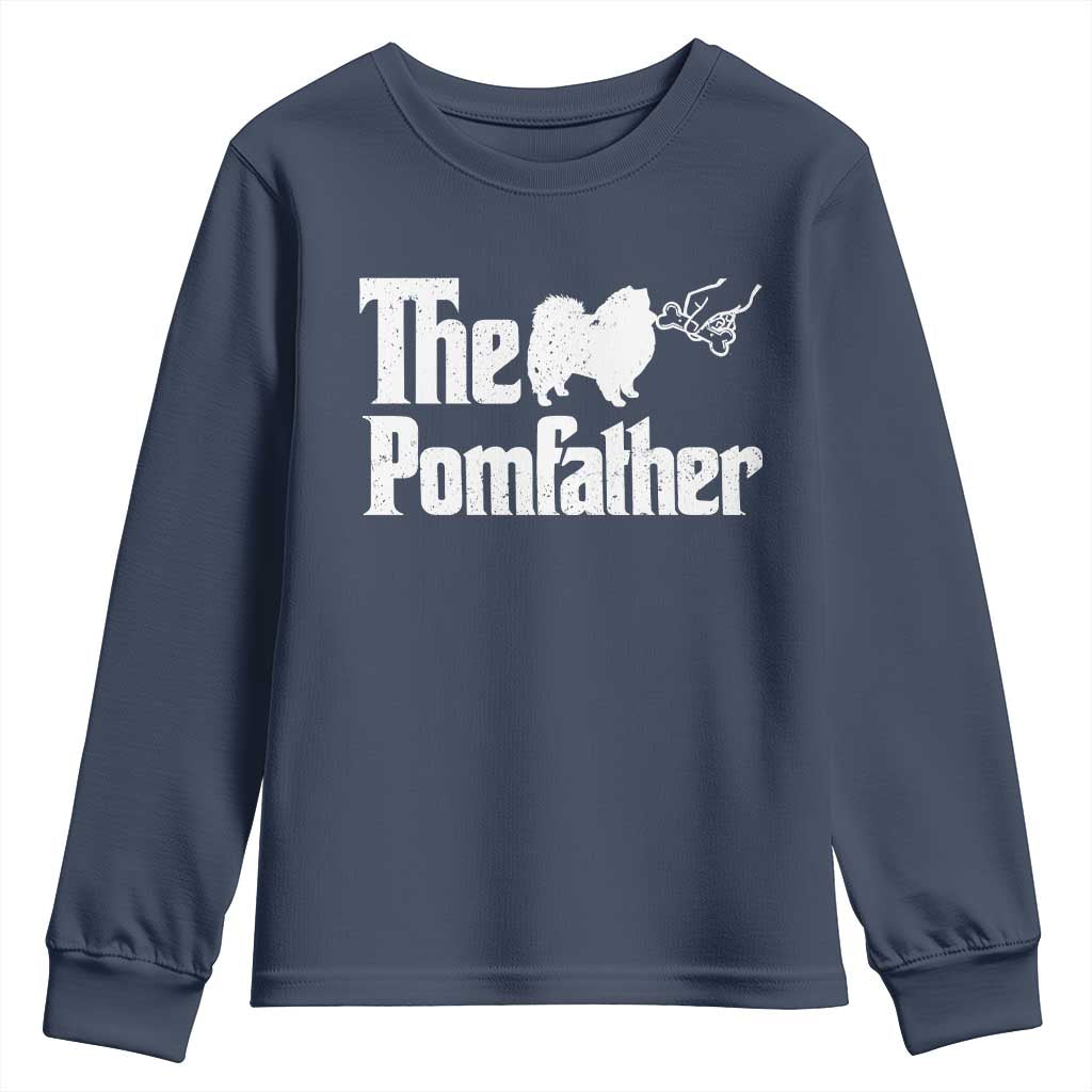Pomeranian Dad Youth Sweatshirt The Pom Father Fathers Day Gifts For Dog Lovers TS10 Navy Print Your Wear