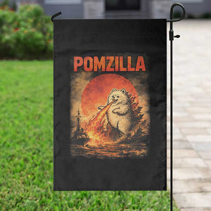 Pomzilla Dog Japanese Art Garden Flag Retro Vintage Dog Lover Pomeranian Pom Monster Kaiju TS10 Print Your Wear
